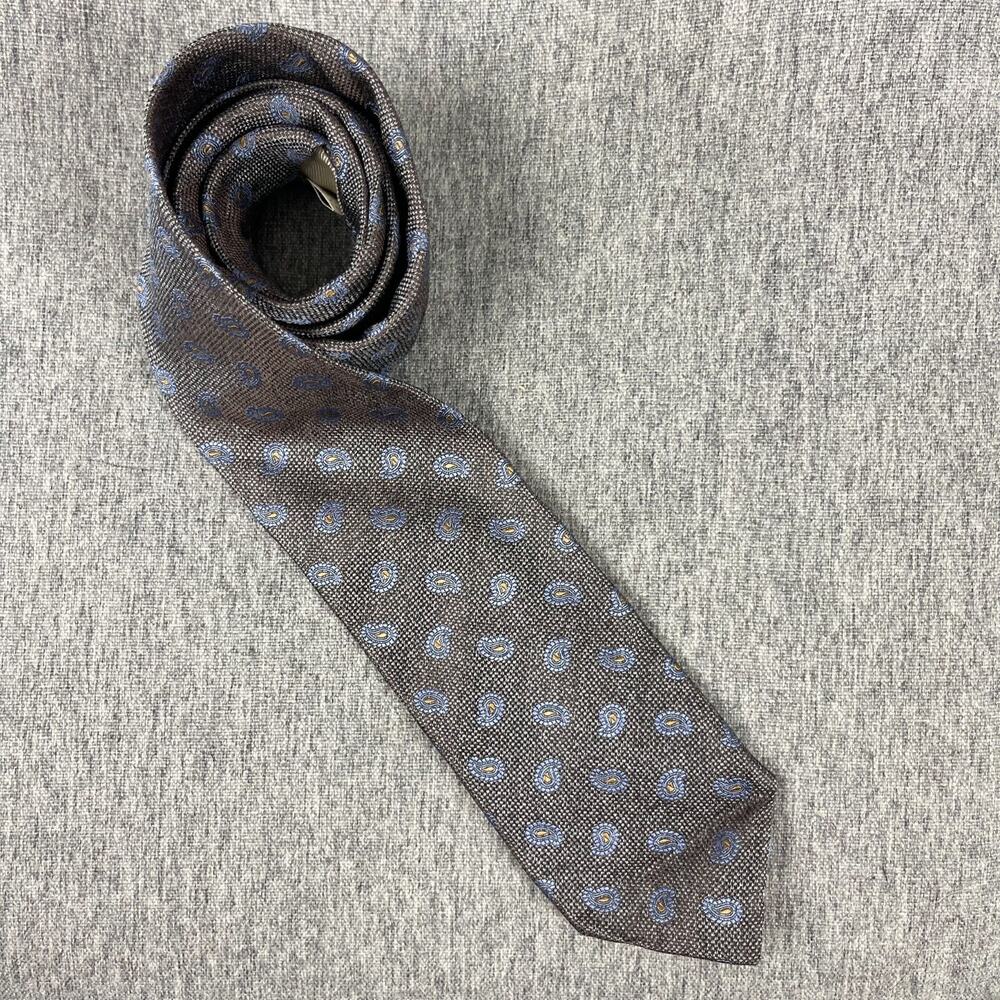 Samuelsohn 100%‎ Silk Necktie Mens Paisley Hand Made Woven Made In Italy